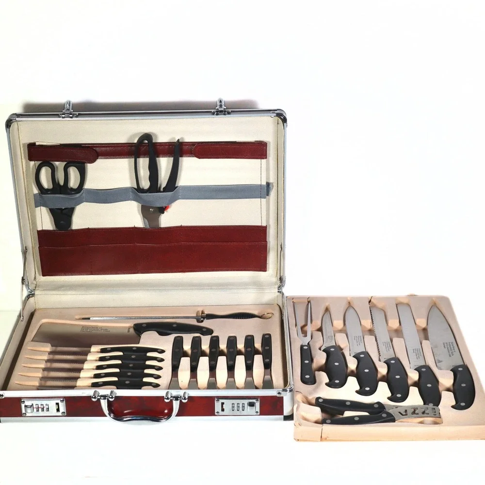 Kaiserberg Knife Set Professional 24pc Silver Stainless Steel German Briefcase